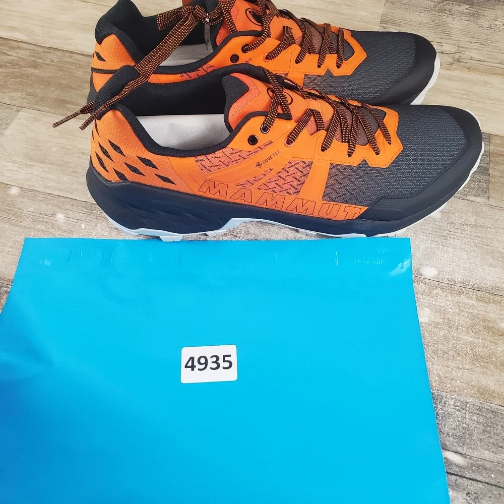 Mammut Sertig II Low GTX Mens Shoes Sz 11.5 Dark Steel Tangerine Hiking Sneakers